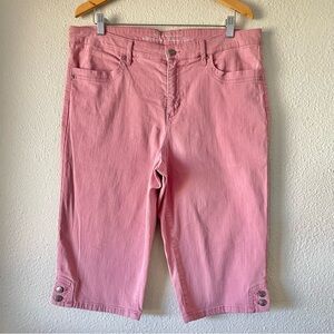 Gloria Vanderbilt Kaia Skimmer Capri Cropped Pants Womens 16 Pink Casual Stretch